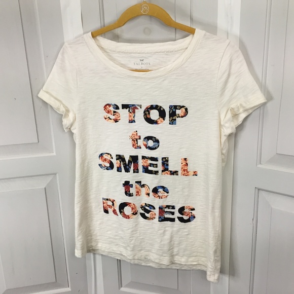 Talbots Stop to Smell the Roses Cotton Tee - Picture 7 of 15